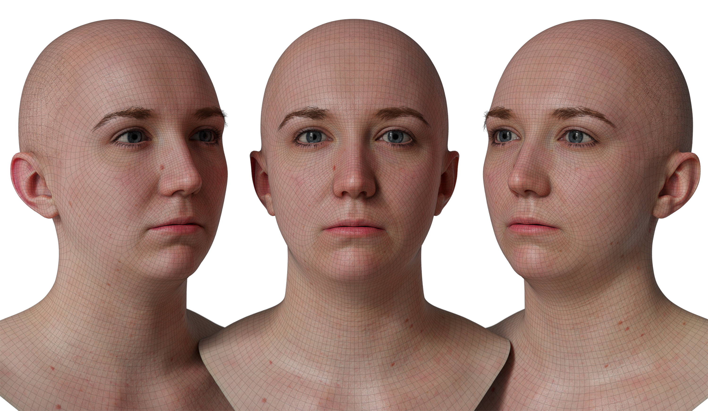 HD Female 3D Head Model 31